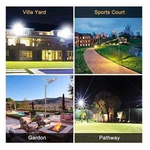 600w LED Outdoor Waterproof Security Solar Street Light With Remote - Black