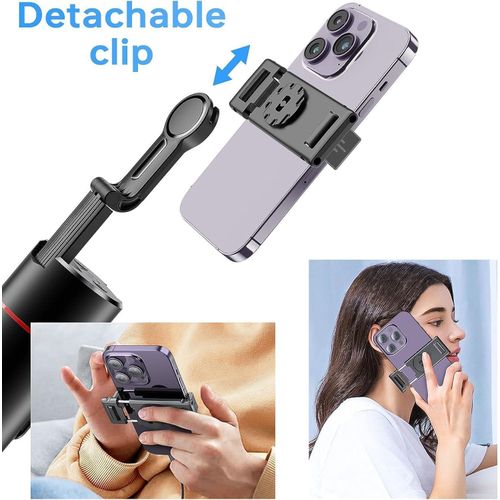 P02 AI Intelligent Tracker 360° Rotating Auto Face Tracking Phone Mount Stand with Fill Light Smart Rotation Desktop Selfie Gimbal Stabilizer for Smartphone Tripod for TikTok Live Streaming & Vlog, Smart Shooting Camera Mount for iPhone,No App Required