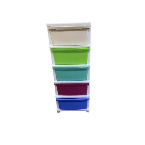Plastic Trolley 5 Stack Layer - Mix Color Dark Blue, Green