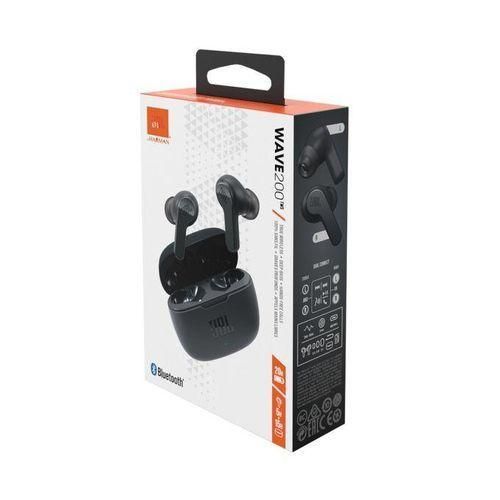 Wave 200 TWS In-Ear Bluetooth Truly Wireless Earbuds with Mic, 20 Hours Playtime, Deep Bass Sound, Dual Connect Technology, Quick Charge,Comfort Fit Ergonomic Design, Voice Assistant Support for Mobiles -Black
