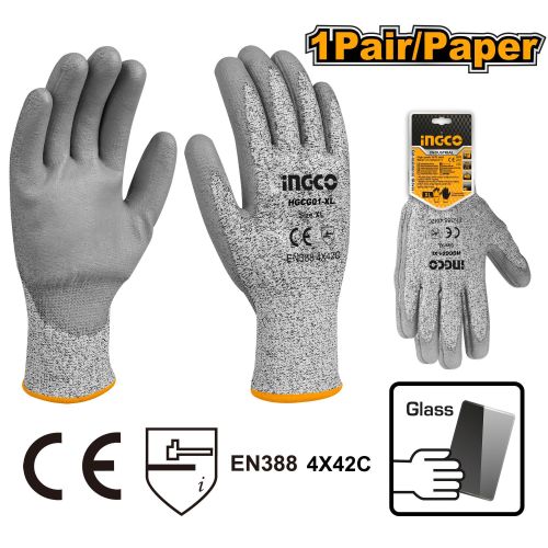 INGCO HGCG01-XL - Cut-Resistance Gloves - Orange