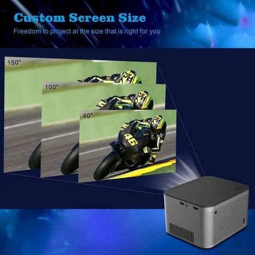 HD Super HY350 H713 BT5.0 HD 1080P Image Movie Video Voice Output Android 11 System 350ANSI FHD Home Theater Video Smarts Projectors Home Cinema- Silver