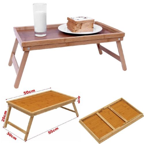 Breakfast In Bed Foldable Bamboo Tray,LapTop Stand Multiple Purpose