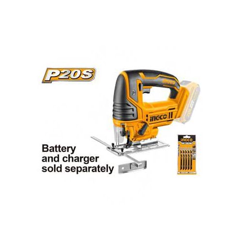 INGCO P20S 20V Lithium-Ion Cordless Jig Saw 20V with 5 Pcs Blade CJSLI8501