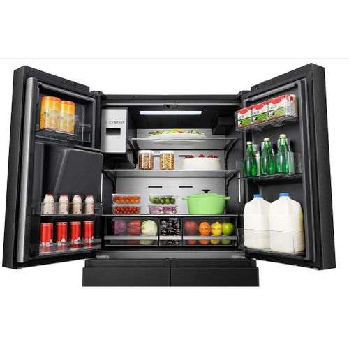 Hisense 680L Smart Refrigerator Cross Door  With Touch Display Screen Water and Ice Dispenser,Metal Cooling, Fridge Mate Black