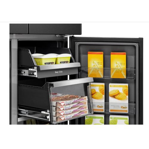 Hisense 680L Smart Refrigerator Cross Door  With Touch Display Screen Water and Ice Dispenser,Metal Cooling, Fridge Mate Black