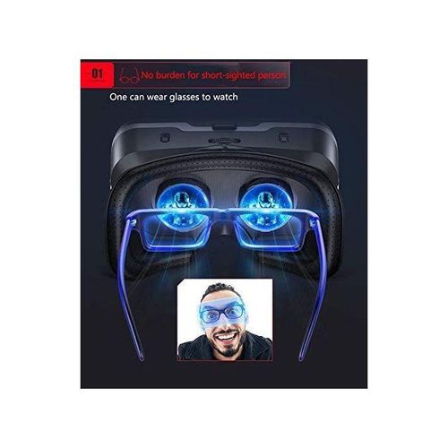 VR SHINECON 3D Glasses Virtual Reality Headset for iPhone Android Smartphone Smart Phone Goggles Lunette Set, Color May Vary.