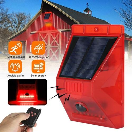 Solar Powered Infrared PIR Motion sensor Detector mini Alarm Loud Alarm Standalone mini alarm system