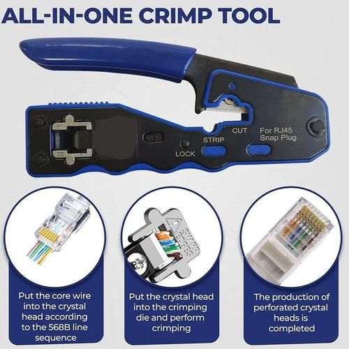 RJ45 Crimping Tool For Pass Through Cable