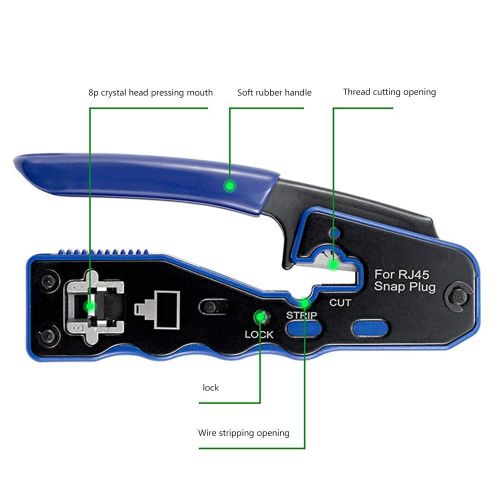 RJ45 Crimping Tool For Pass Through Cable