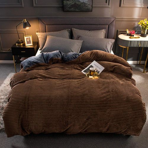 4PC Coral Velvet Duvet Set With 1 Bedsheet, 2Pillowcases And 1Duvet 5*6