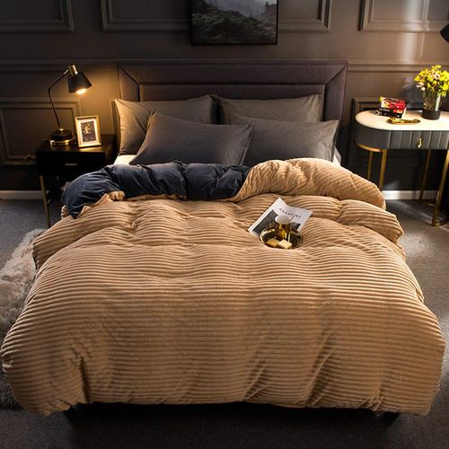 4PC Coral Velvet Duvet Set With 1 Bedsheet, 2Pillowcases And 1Duvet 5*6