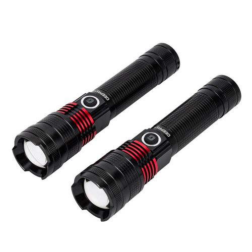 Geepas Rechargeable LED Flashlight Perfect for Indoor and Outdoor Use-Multi