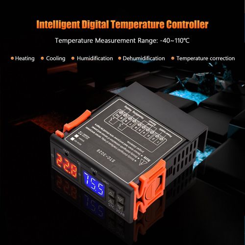 Digital Temperature Controller STC-3028 Intelligent Temperature Regulator AC 110~220V Refrigerator Thermostat Support Heating/Cooling/Humidification/Dehumidification/Temperature Correction NO5131