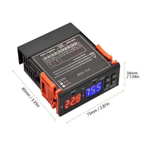 Digital Temperature Controller STC-3028 Intelligent Temperature Regulator AC 110~220V Refrigerator Thermostat Support Heating/Cooling/Humidification/Dehumidification/Temperature Correction NO5131