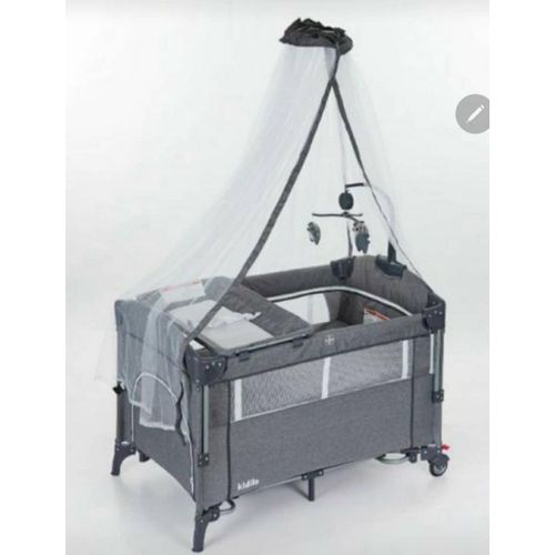 Foldable 4 in 1 Convertible Toddler Iron Playpen Travel Cot Portable play yard Multi Dots Baby Bed Crib