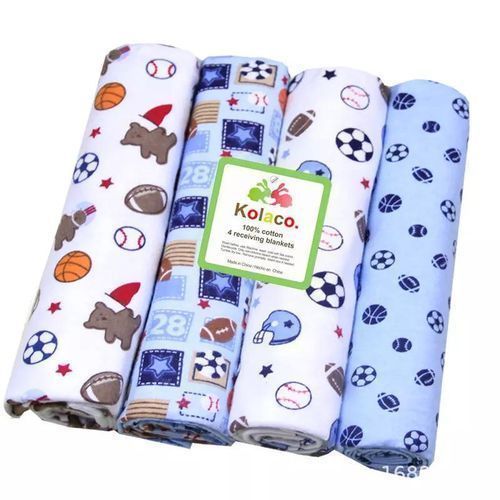 Baby 4Pcs/Pack 100% Cotton Baby Receiving Bedsheets - MultiColour And Fashion Varies