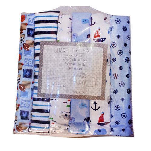 6pc Baby Shawl Receiver Sheets  - Multi-Colour