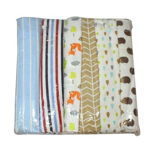 6pc Baby Shawl Receiver Sheets  - Multi-Colour