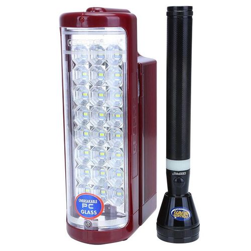 Geepas 2 IN 1 Rechargeable LED Lantern and Flashlight Torch-Multi