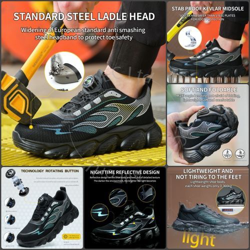 Safety Shoes Steel Toe Work Boots Breathable Fabric Upper