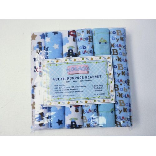 Boy Baby 6Pcs Pack 100% Cotton Baby Receiving Bedsheets
