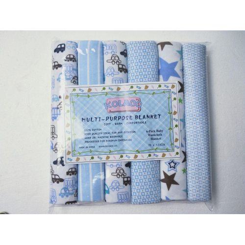 Boy Baby 6Pcs Pack 100% Cotton Baby Receiving Bedsheets
