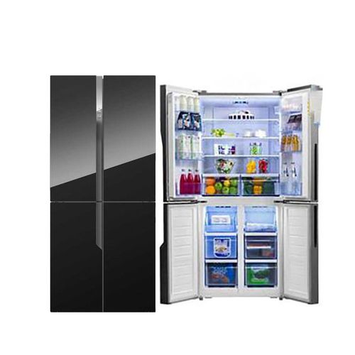Hisense 561L 4 Door Glass Finish Nofrost  Refrigerator - Black