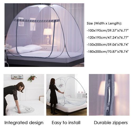 Folding Home Mosquito Net Tent Canopy White, Skirting Color may vary