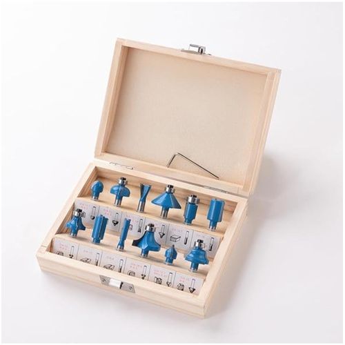 INGCO 12 Pcs Router Bits Set(6mm) - Yellow, Blue,Yellow