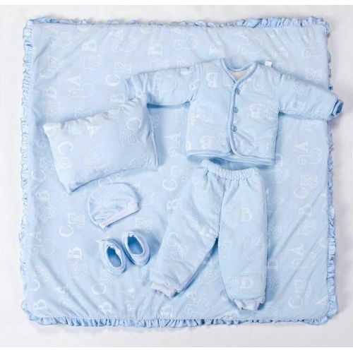 6 In 1 Baby Shawl Receiver Set With Baby Clothes And Shoes
