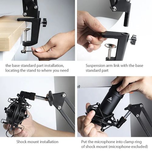 Flexible adjustable Microphone Stand Suspension Scissor Arm Stand