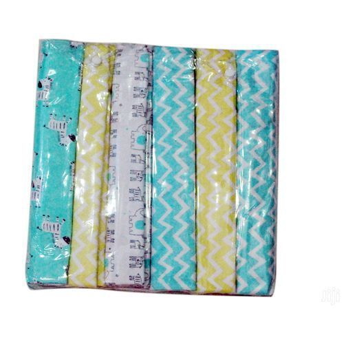 6Pcs/Pack 100% Cotton Baby Receiving Bedsheets - Multicolor
