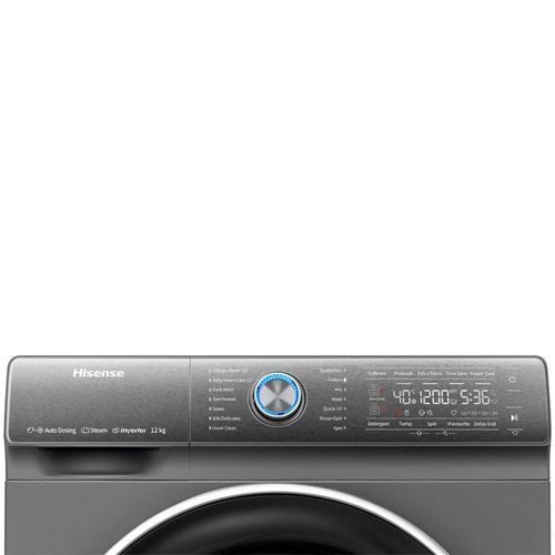 Hisense 12 Kg Front Load 1400 RPM Quick Wash LED Display Inverter Washing Machine Silver ..