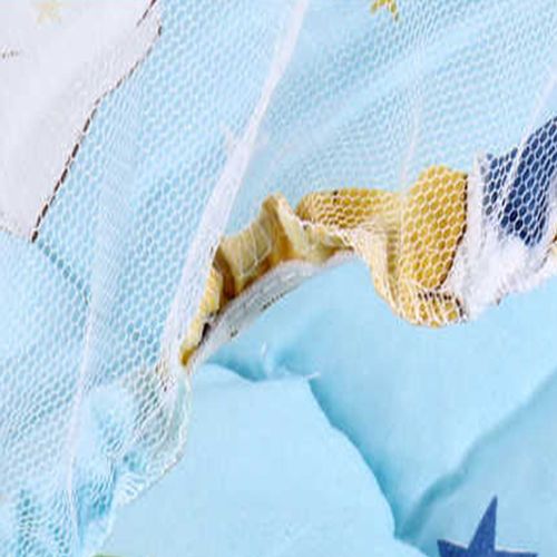 Foldable Baby Bed With Mosquito Net + Pillow Cushion, Portable Baby Travel Bed - Blue
