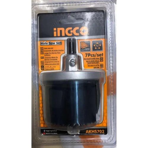 INGCO Hole Saw Set ( 07Pcs Set) For Wooden, Plastic, Fiber Sheet