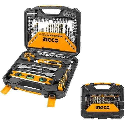 INGCO 67 Pcs Accessories Set Includes Durable Drill Screwdriver, Rachet Handle Portable and Compact Kit Box For Drill, Electronics, Machinery - Multicolour