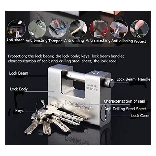 Dongya Super Heavy Duty Professional Top Security Padlock - Silver