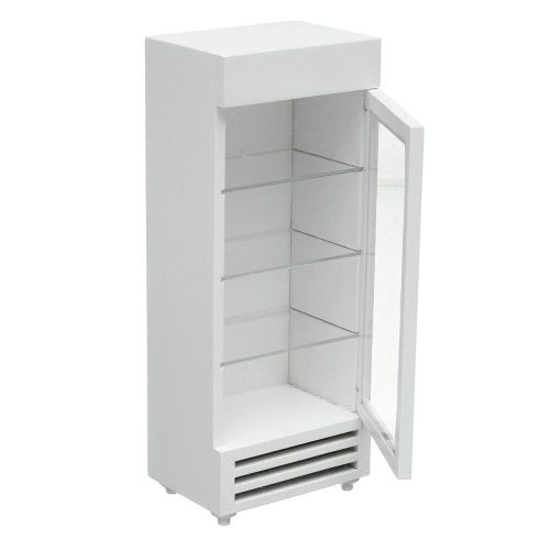 1:12 Miniature Display White Wooden Fridge Dollhouse Accessories Appliance Gift