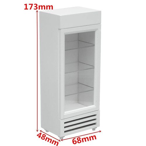 1:12 Miniature Display White Wooden Fridge Dollhouse Accessories Appliance Gift