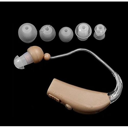 Rechargeable Ultra Thin Hearing Aid, - Brown.