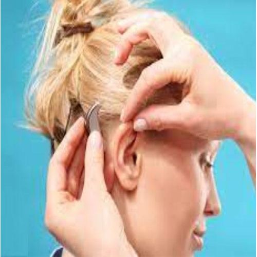 Rechargeable Ultra Thin Hearing Aid, - Brown.