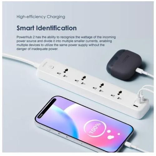 Oraimo PowerHub C 2M 4-AC 3-USB Power Strip Powerful Extension Cord With 3 Charging Ports