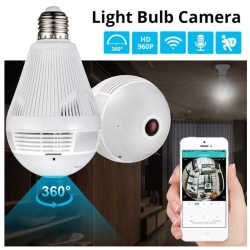 Home Security CCTV Spy Bulb Camera &Two Way Audio - White