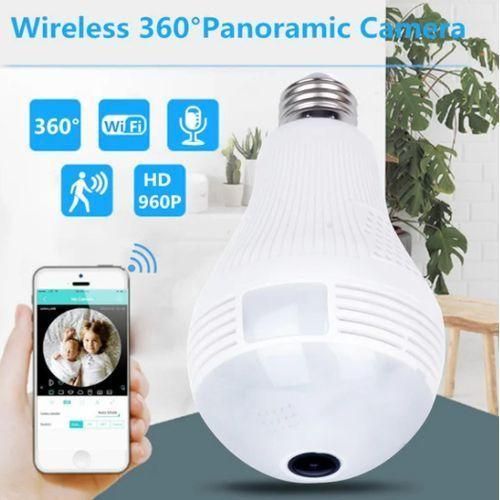 Home Security CCTV Spy Bulb Camera &Two Way Audio - White
