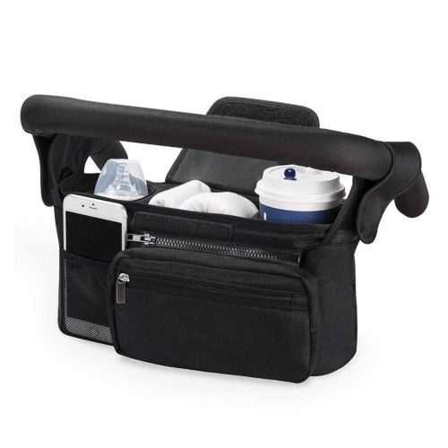 Universal Stroller Organizer  with Waterproof Insulated Cup Holder for Stroller like Uppababy Baby Jogger NO5292