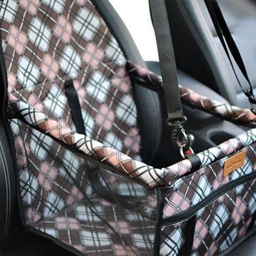 Portable Foldable Pets Dogs Cats Car Crate Lookout Booster Seat Bag Carrier Travel Outdoor Pets Beds Simple Grid
