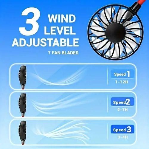 Hot Selling Hands Free Neck Strap Suspension USB Rechargeable Dual Fan