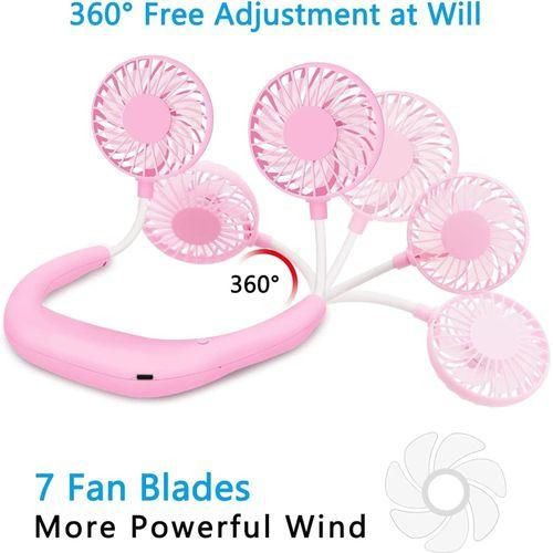 Hot Selling Hands Free Neck Strap Suspension USB Rechargeable Dual Fan