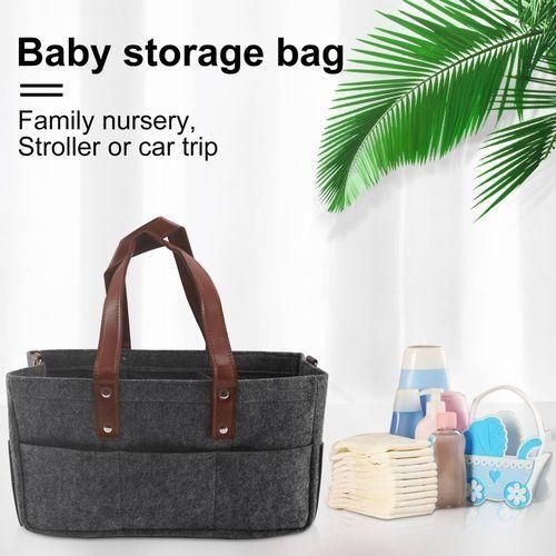 Baby Diaper Organizer Holder Shower Basket Bag Dark Grey